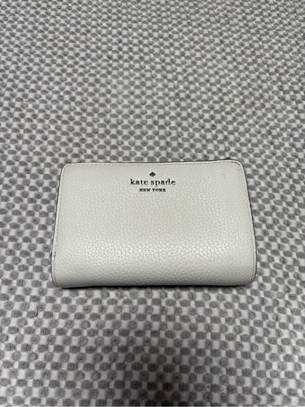 Kate Spade New York Pebbled Leather Wallet in Pale Gray